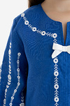 Embroidered blouse for a girl made of blue linen "Yarynka"